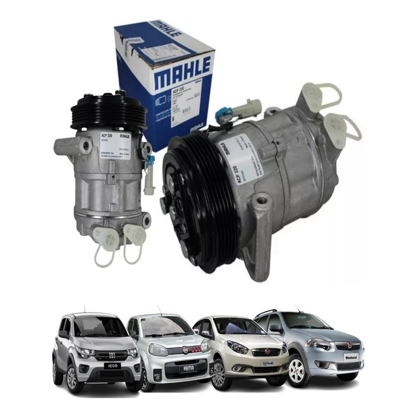 Compressor Ar Condicionado Fiat Siena Mobi Strada Uno 2005 2006 2007 2008 2009 2010 2011 2012 2013 2014 2015 2016 2017 2018 2019 2020 2021 2022 Original Mahle