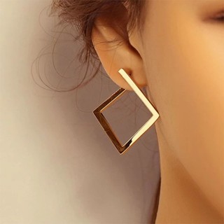 Brincos Minimalistas Retro Quadrados Para Mulheres Novos Exagerados De Abertura Irregular Da Moda
