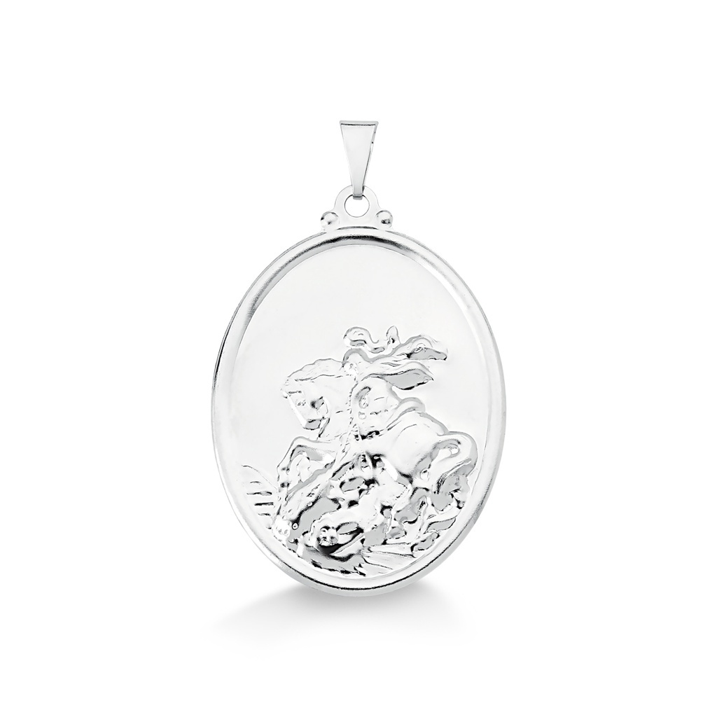Pingente Medalha De São Jorge Aço Inox 316l 25x35mm  Não Perde O Brilho