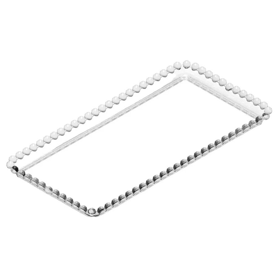 Bandeja Esfera Acrílica Durável Retangular - Cristal - 25x13cm - 1 unidade - Rizzo - Rizzo em Oferta na Shopee