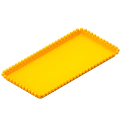 Bandeja Esfera Acrílica Durável Retangular - Amarelo - 25x13cm - 1 unidade - Rizzo - Rizzo