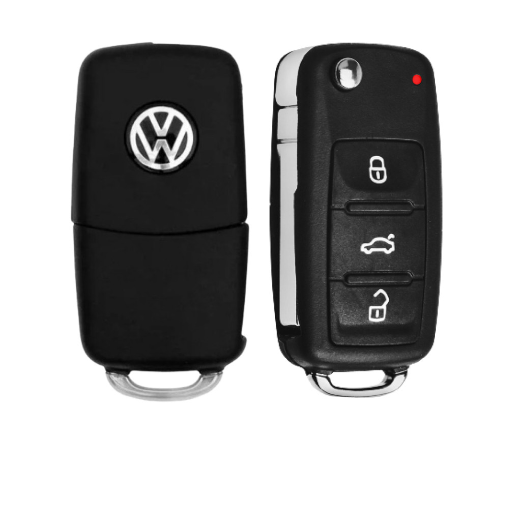 Capa Carcaça Chave Canivete Gol Fox Golf Up Jetta Voyage G6 Tiguan Vw Volkswagen 3 Botões