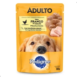 Kit 18 Sachês Pedigree Cães Adulto Raças Médias Alimento Úmido Sabor Frango 100g