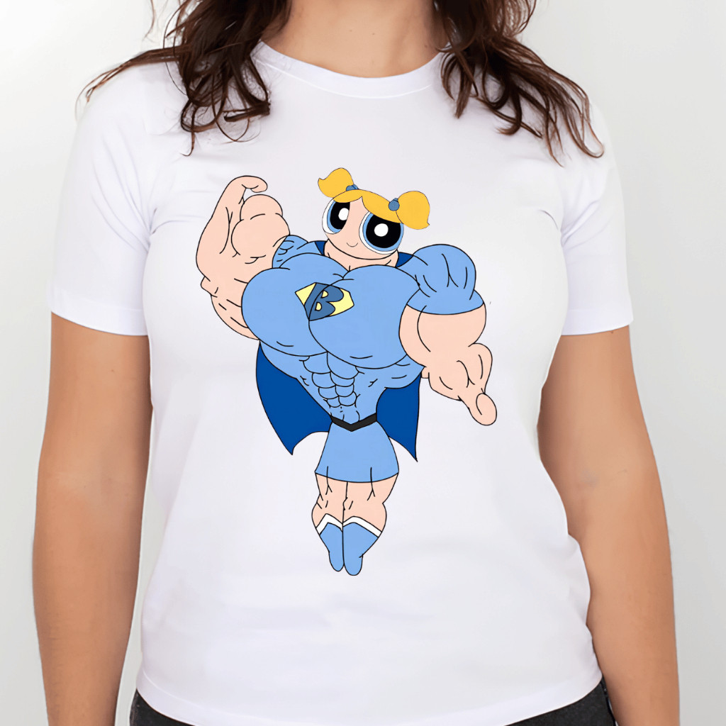 Camiseta Academia - Lindinha Maromba meninas superpoderosas fortes maromba, treino, desenho