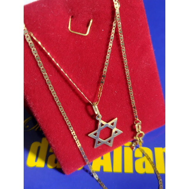 Pingente Ouro 18 Kilates Estrela Davi 0.70 Gramas 15 mm Sem o Cordão