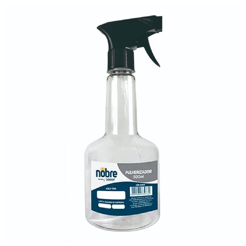 Pulverizador Borrifador 500ml Com Valvula Gatilho Spray Manual Frasco Pet Plastico - Nobre