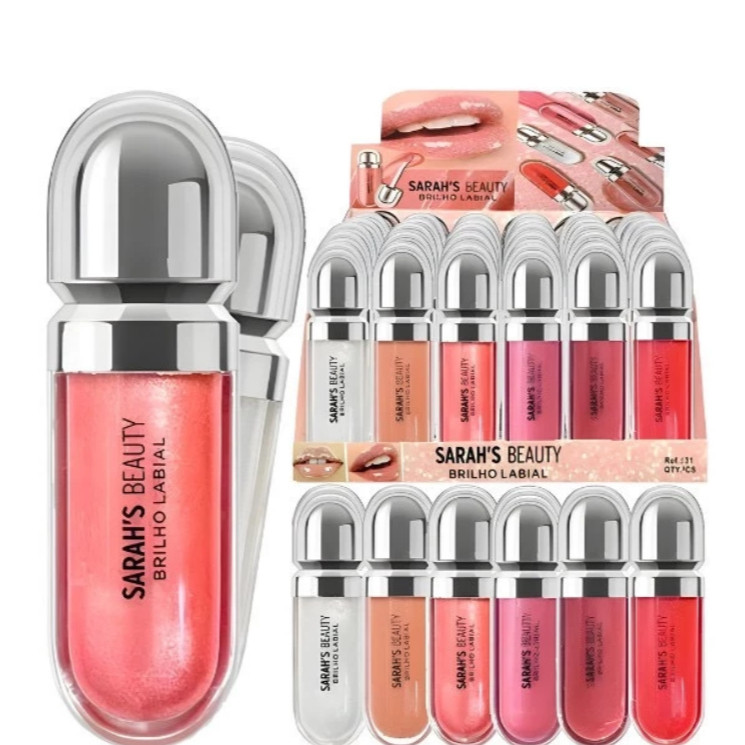 KIT 6 Gloss Labial Sara Sarah's Beauty brilho intenso o melhor