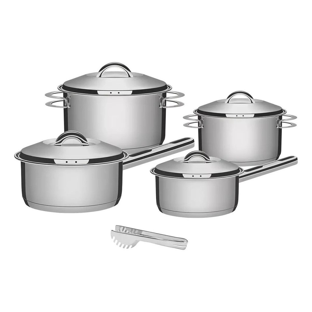 Jogo de Panelas Inox Solar 4 Peças Pegador Massa Tramontina em Oferta na Shopee
