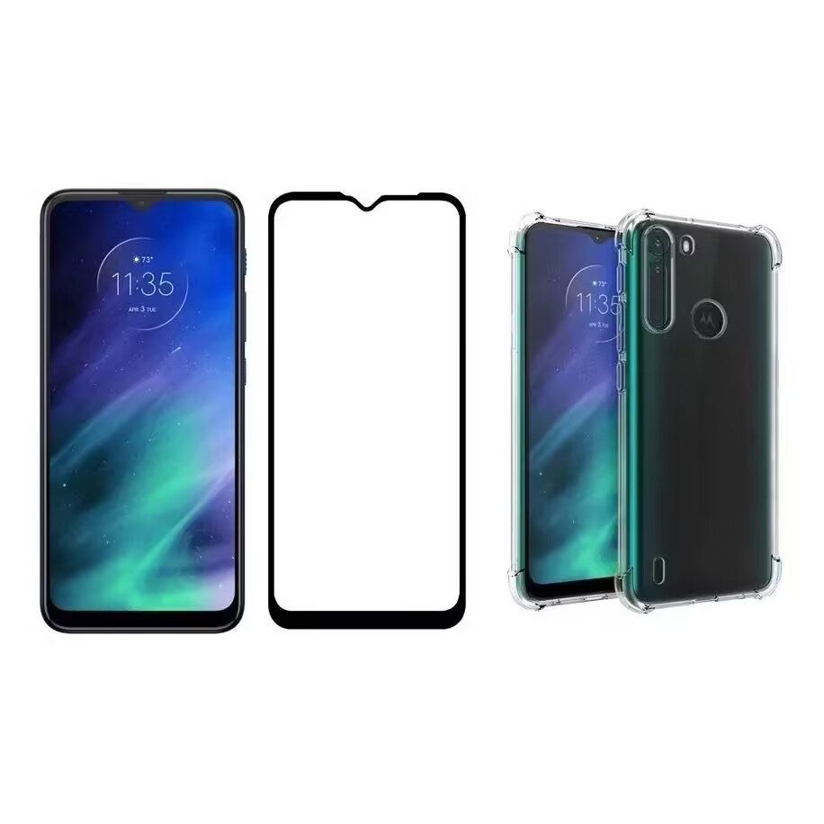 Capa Capinha Motorola ONE FUSION Anti Impacto Transparente + película Vrido 3D / 9D