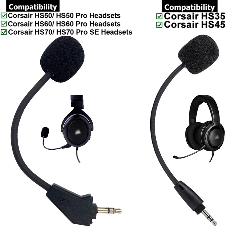 [Janesin] 1Pcs Para Corsair HS35 HS45 , HS50 HS60 HS70 Pro SE Microfone 3.5mm De Ouvido Jogos Com Cabo De Fones Acessório De Substituição