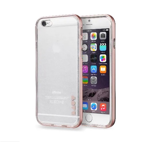 Capa Premium Protetora Exo-Frame Rosa Dourada + pelicula iPhone 6/6S