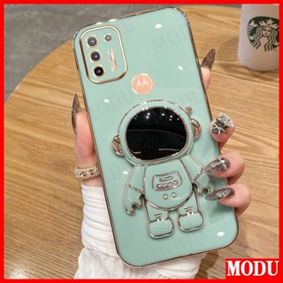 MODU Capa De Luxo Galvanizada Celular Para Motorola Moto G9 Plus Macaron Cor Com Suporte De Astronauta De Alta Qualidade