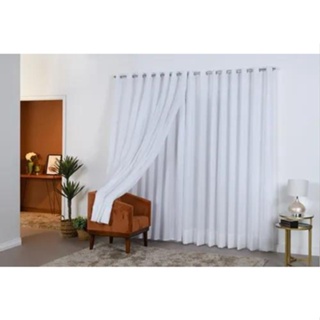Cortina Gaze De Linho 3,00x2,30 Forrada Pra Sala E Quarto em Oferta na Shopee