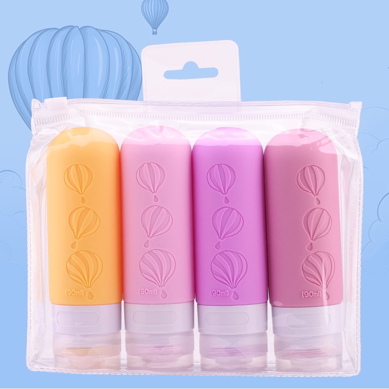 Conjunto De 90ML De Garrafas De Viagem Em Silicone Balão De Ar Quente Estilo Shampoo E Gel De Ducha Squeeze
