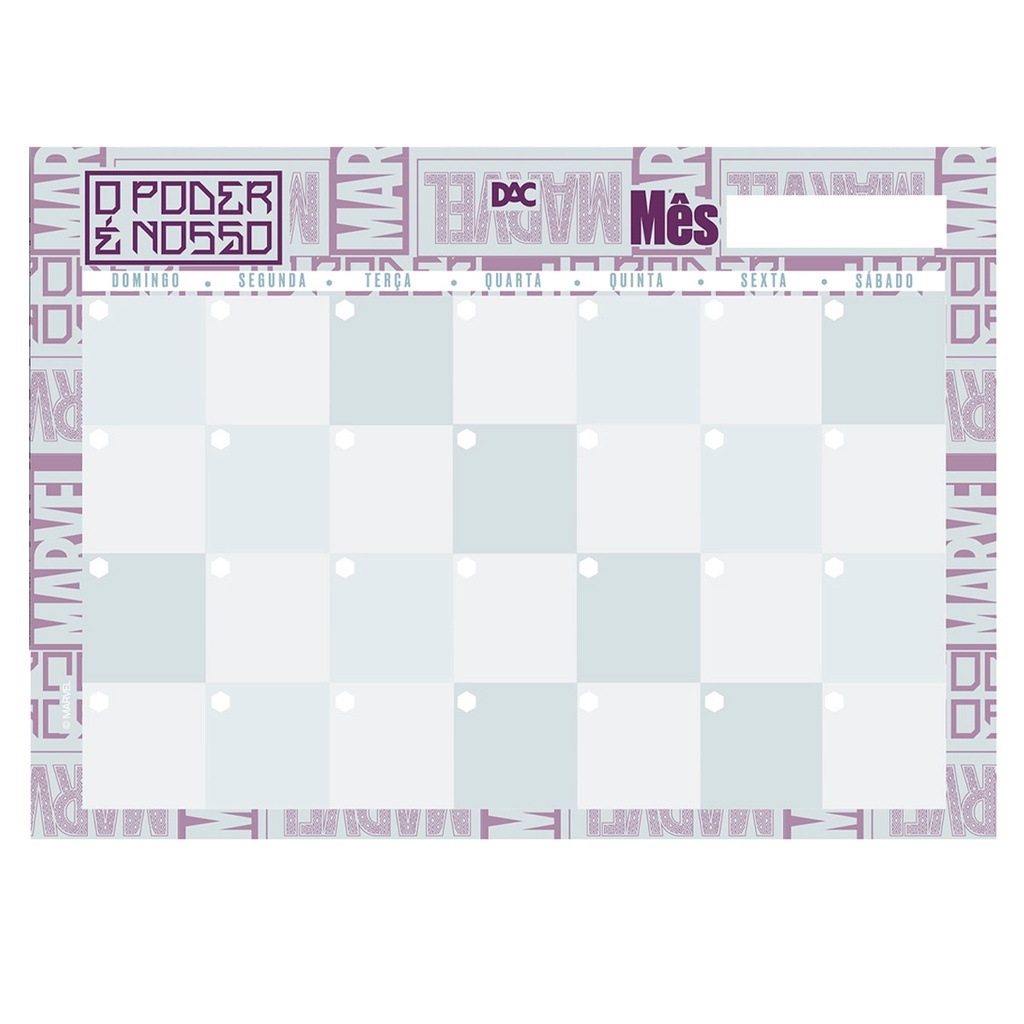 Planner Bloco Mensal  Marvel Herói 13fls E Calendário 23/24