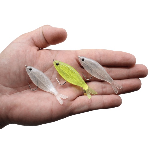 Kit 3 Iscas Artificial Lambari Soft Shad com Anzol Embutido