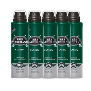 Kit Desodorante Aerosol Très Marchand Classic 150ml - 5 Unidades