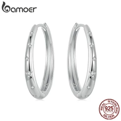 Brincos Bamoer 925 Sterling Sliver Earrings Fivelas Para Estrelados Jóias Mulheres
