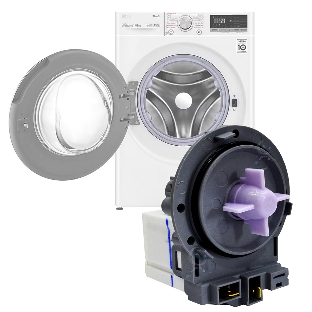 ELETROBOMBA / BOMBA DE DRENAGEM LG LAVA E SECA BPX2-57L 220V 35W EAU62263304 EAU61383504 - ORIGINAL