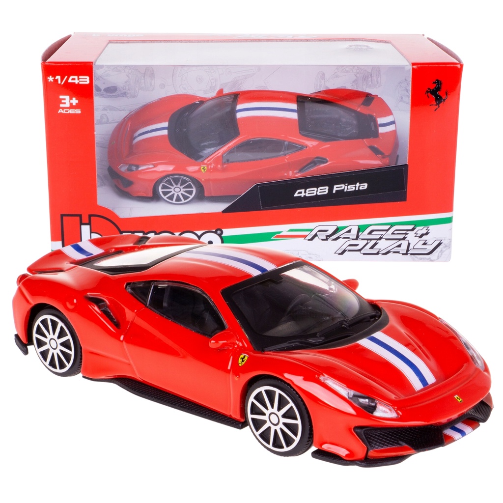 Miniatura De Ferro Ferrari 488 Pista 11cm 1/43 Bburago