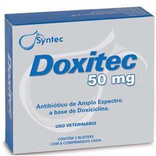 Doxitec 50mg Comprimidos Cães/Gatos Antimicrobiano Syntec em Oferta na Shopee