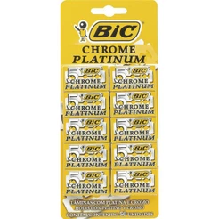 Kit Lâmina de Barbear BIC Chrome Platinum com 12 cartelas