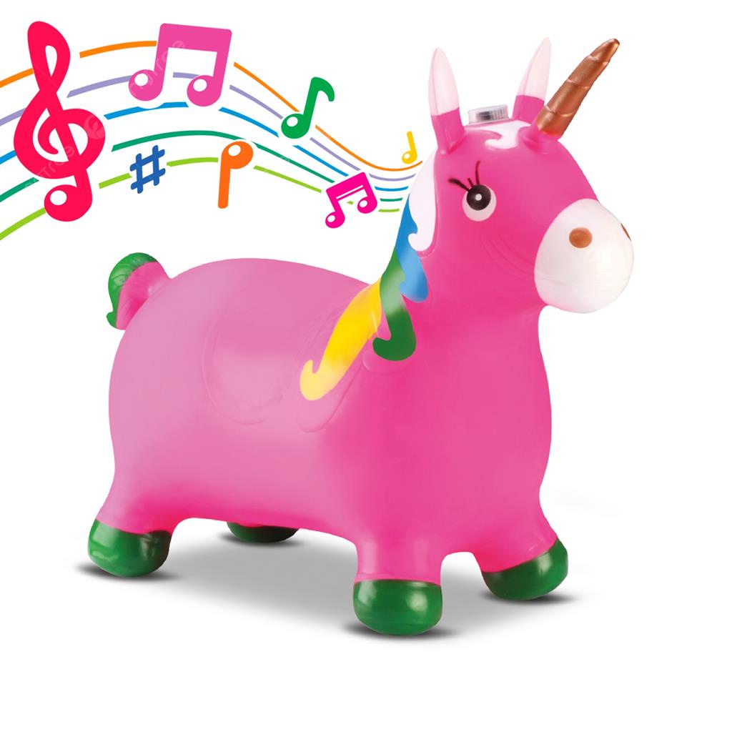 Unicornio De Borracha Musical Infantil Upa Upa Pula Pula Brinquedo Som Divertido - Bee Toys em Oferta na Shopee
