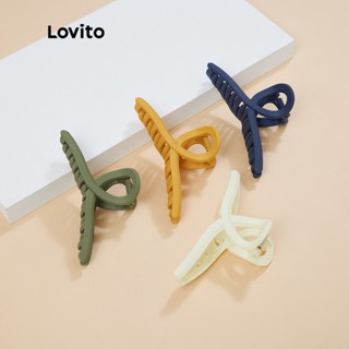 Lovito Grampos de cabelo Casuais Básicos L004003 (Azul Escuro/Verde/Amarelo/Branco)