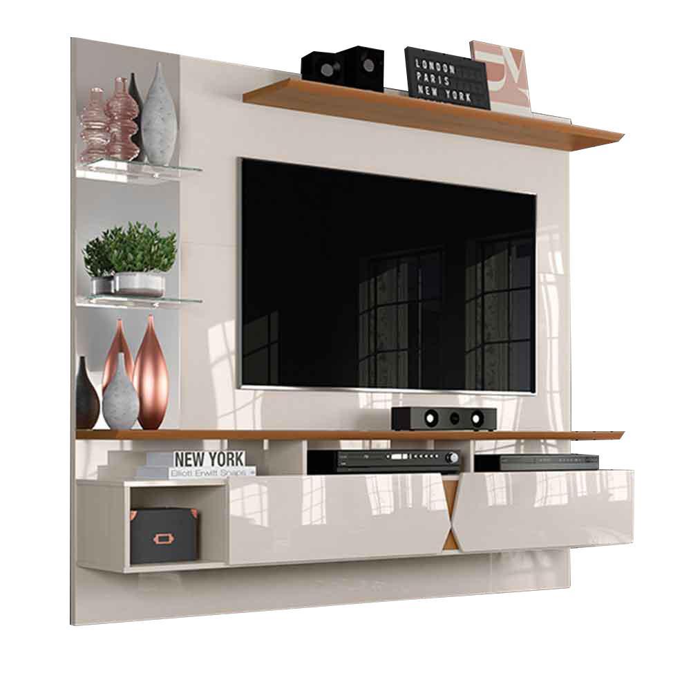 Painel para TV Intense Lukaliam Off White / Damasco em Oferta na Shopee