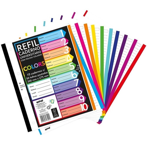 Caderno Fichário Bloco 500 Folhas Coladas 4 Furos em Oferta na Shopee