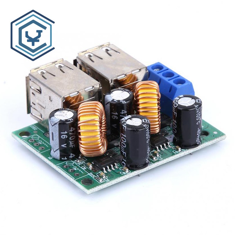 1 Pçs 4 Porta USB Step Down Fonte De Alimentação Módulo Conversor Regulador Tensão DC 12V 24V 40V A 5V 3A Buck Para MP3/