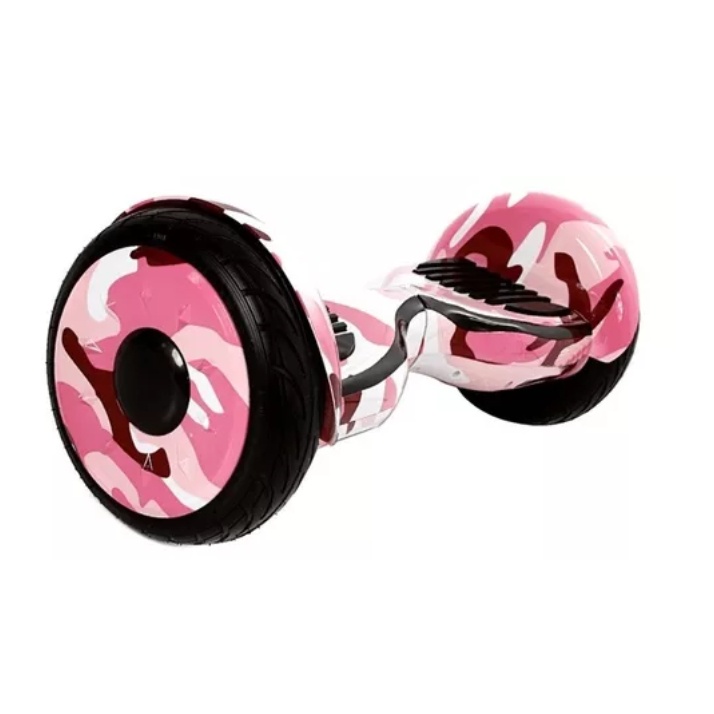 Hoverboard 10 Polegadas  Original Skate Elétrico Led Bluetooth e Bolsa Rosa Camuflado