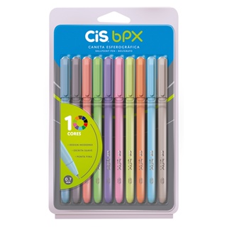 Canetas Esferográficas BPX 10 Cores em Oferta na Shopee