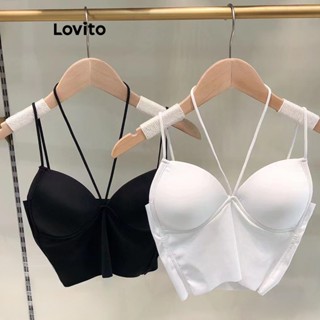 Lovito Regata Feminina Elegante Com Gola Halter Simples LNL42143