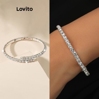 Lovito Pulseira Casual De Strass Liso Para Mulheres LFA11357