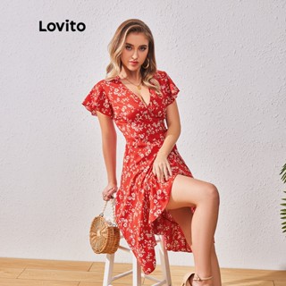 Lovito Vestido Envolvente Floral Boho Ditsy Para Mulheres LBL07077