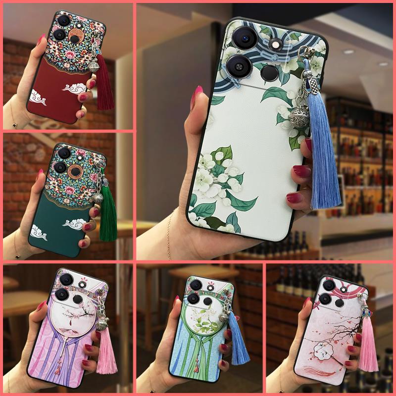 Anti-dust Durable Phone Case For Itel A05S/A663L Back Cover Silicone Dirt-resistant protective bell Chinese Style Anti-knock