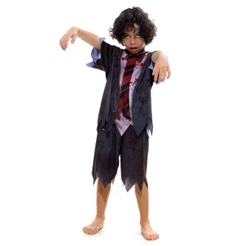Fantasia De Zumbi Curto Camisa Shorts Infantil Halloween