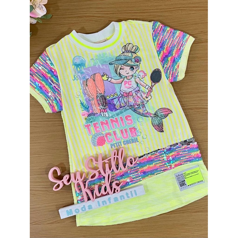 Vestido Infantil Petit Cherie Amarelo Sereia
