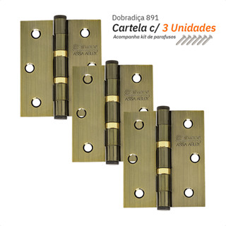 Dobradiça 891 Rolamento Até 35Kg - 3"x 3,5" Oxidado - Silvana 3Pçs