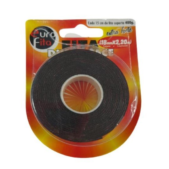 Fita Dupla Face Extra Forte Preta 18Mm 2,20 Metros em Oferta na Shopee