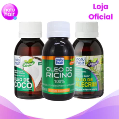 Kit Terapia Capilar Natuhair Óleo de Coco + Rícino + Alecrim 60ml