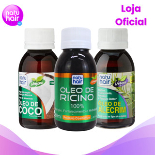 Kit Terapia Capilar Natuhair Óleo de Coco + Rícino + Alecrim 60ml em Oferta na Shopee