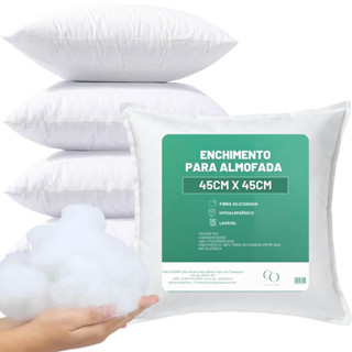 Enchimento De Almofadas Decorativas Para Sofá Cheias 45x45cm Kit 2 4 6 10 Unidades Fibra Siliconada em Oferta na Shopee