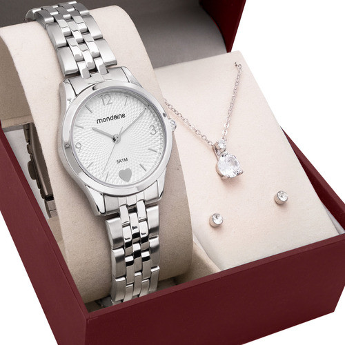 Kit Relógio Mondaine Feminino com Colar e Brincos 32795L0MKNE2K1 em Oferta na Shopee