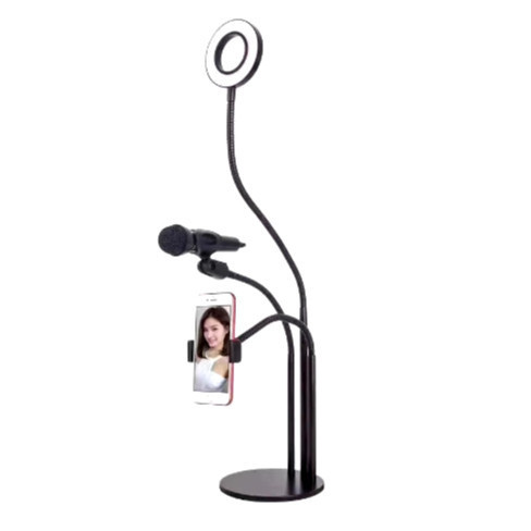 Ring Light LED Flexivel 360 Com Suporte Celular Microfone USB 5V