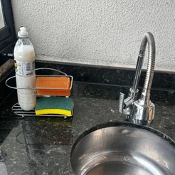 Suporte Organizador De Pia Cromado Detergente Sabão Esponja Passerini