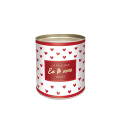 Lata para Doces Rígida - Eu Te Amo Branco - 1 unidade - Cromus - Rizzo