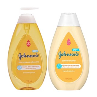 Kit com Shampoo Johnson's Baby Glicerina 750ml + Condicionar Johnson's Baby 400ml em Oferta na Shopee