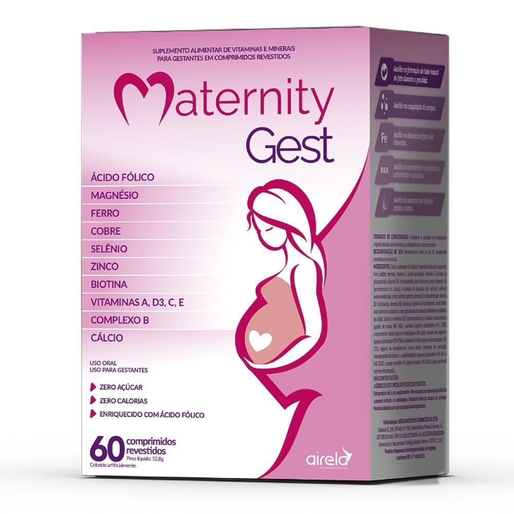 Maternity Gest Polivitamínico Com 60 Comprimidos Suplemento Imunidade Para Grávidas Gestantes em Oferta na Shopee